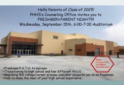 Freshman Parent Night Flyer